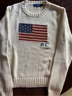 Polo Ralph Lauren Iconic American Flag Cotton Knit Sweater
